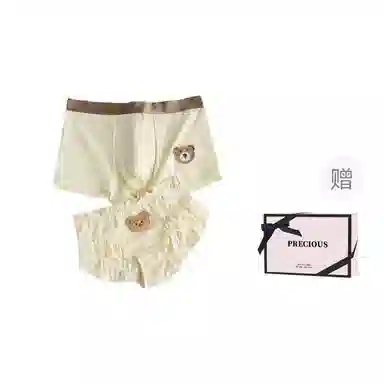 TLXT Cute Bear Lace Low Waist Couple Boxer Briefs