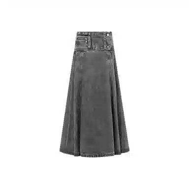 美洋 斜纹炒盐宽袢腰牛仔长裙 女款