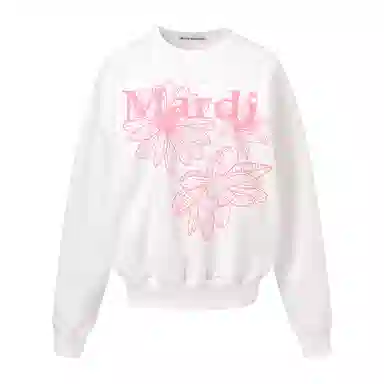 MARDI MERCREDI SS25 SWEATSHIRT TRIPLE FLOWER_WHITE PINK