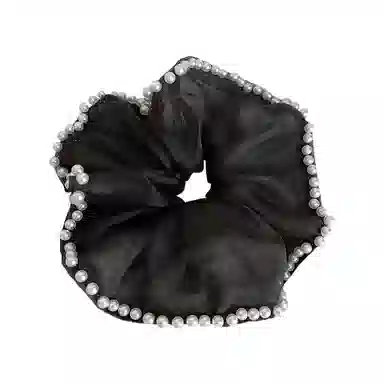 蒙妮 法式赫本珍珠钉珠大肠圈 网纱 发圈 女款