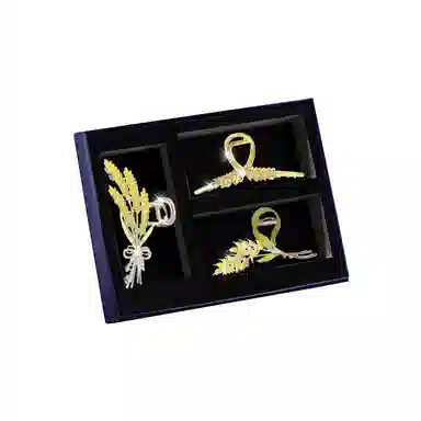 妖娆猫 麦穗头饰高端鲨鱼夹高级感抓夹 合金 发夹 女款