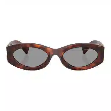 Miu Miu Oval Logo Sunglasses Havana