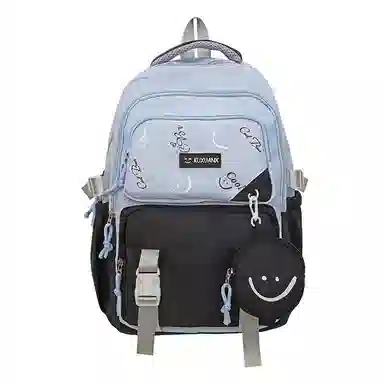 醇龙 书包初高中生大容量百搭背包学生拼接电脑旅行 尼龙 双肩包 男女同款情侣款 多色