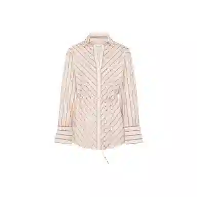 美洋 天丝醋酸海滩条纹长袖衬衫 女款