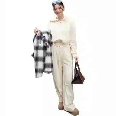 美洋 奶酪外套直筒裤休闲套装 女款