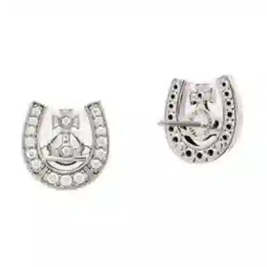 Vivienne Westwood Mare Saturn Hoop Earrings Silver