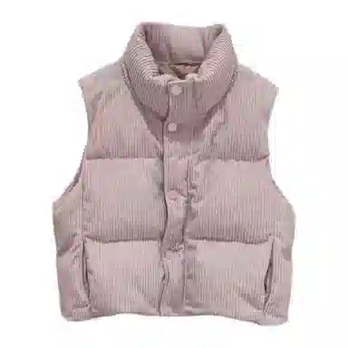 柏黛妃 加棉韩国纯色立领通勤马甲棉服 女款