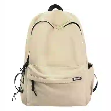 單倉 高颜值字母简约设计学院风通勤百搭背包初高中学生大容量轻便耐磨背包 尼龙 双肩包 常规 男女同款情侣款 白色/卡其色/灰色/黑色