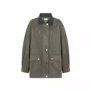 美洋 仿麂皮复古撞色夹克 女款