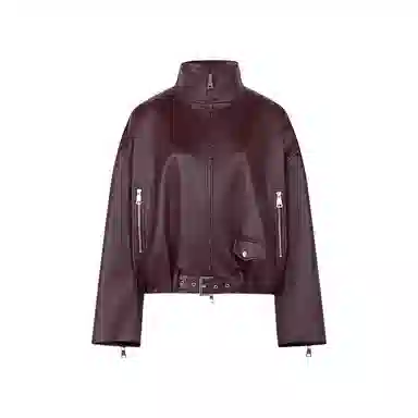 美洋 微醺立领宽松皮衣 女款