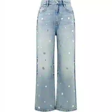美洋 气泡烫银波点牛仔裤 女款