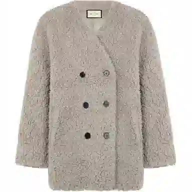 美洋 绵羊毛双排扣仿保暖大衣 女款