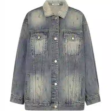 美洋 高光磨白宽松牛仔外套 女款