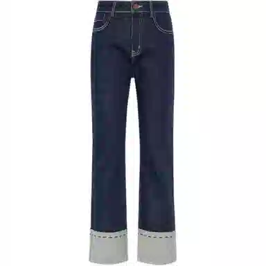 美洋 加绒保暖卷边直筒牛仔裤 女款