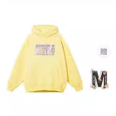 棉购 加绒加厚宽松高街时尚字母印花连帽设计卫衣 女款