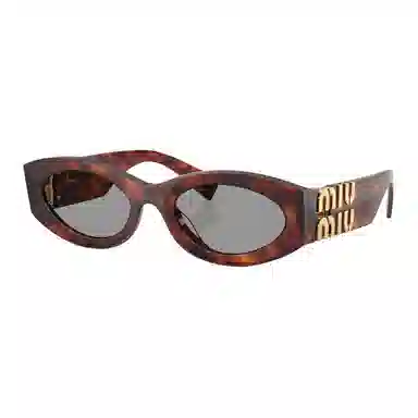 Miu Miu Oval Logo Sunglasses Havana