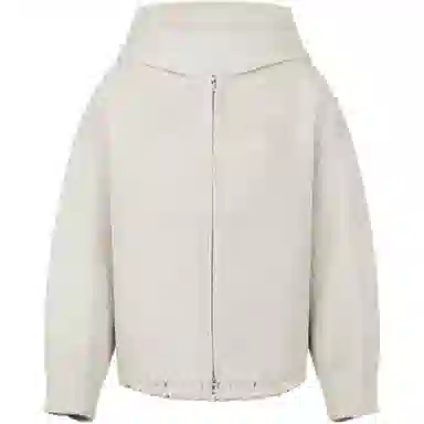 美洋 绵羊毛混纺连帽双面大衣 女款