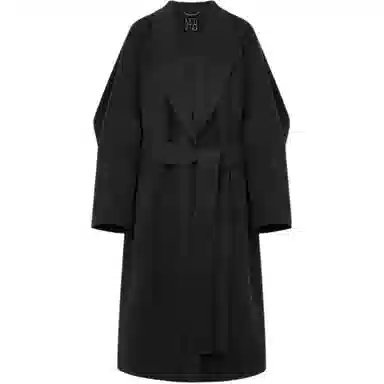 美洋 绵羊毛一粒扣腰带大衣 女款