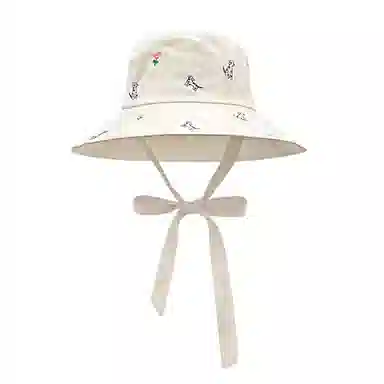 心水好物 精致刺绣小狗 遮阳防晒百搭显脸小 棉 渔夫帽 女款