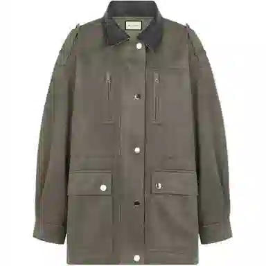 美洋 仿麂皮复古撞色夹克 女款