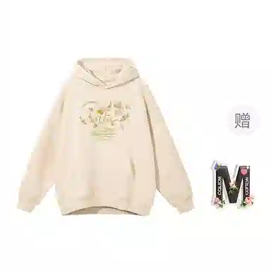棉购 连帽加绒加厚美式慵懒风宽松外套复古百搭休闲学院风卫衣 女款