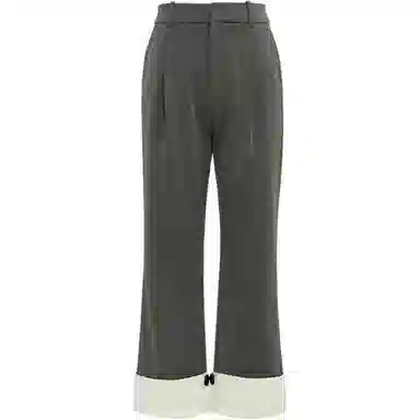 美洋 直筒翻折撞色边西装裤 女款