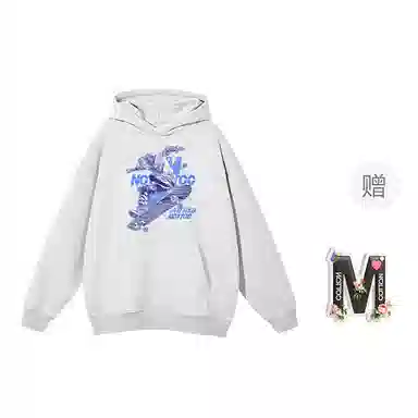 棉购 美式连帽秋冬季设计感印花宽松街头舒适百搭运动卫衣 男女同款
