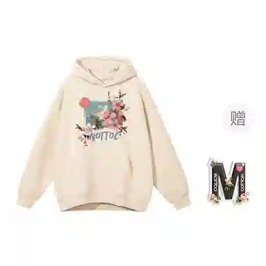 棉购 连帽加绒加厚百搭时尚个性韩版潮流休闲印花图案卫衣 女款