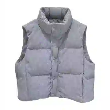 柏黛妃 加棉韩国纯色立领通勤马甲棉服 女款