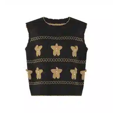 美洋 针织圆领提花马甲 女款