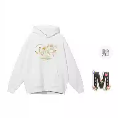 棉购 连帽加绒加厚美式慵懒风宽松外套复古百搭休闲学院风卫衣 女款