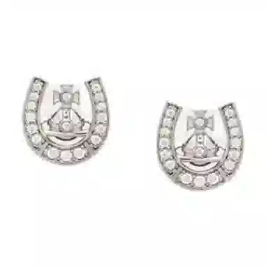 Vivienne Westwood Mare Saturn Hoop Earrings Silver