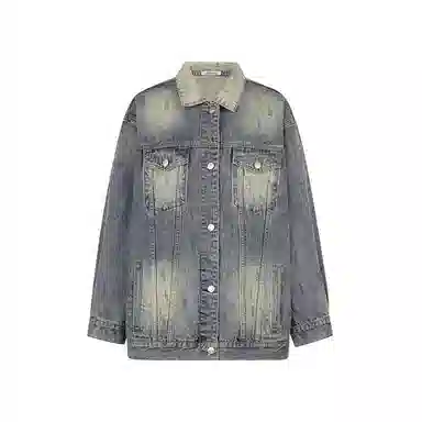 美洋 高光磨白宽松牛仔外套 女款