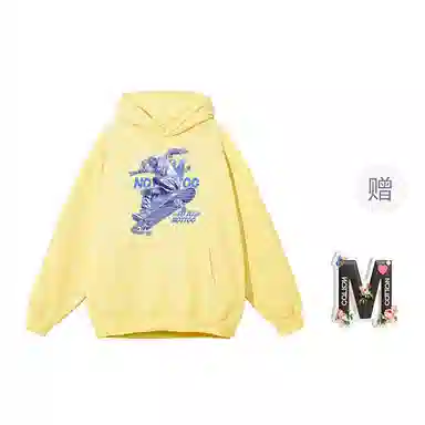 棉购 美式连帽秋冬季设计感印花宽松街头舒适百搭运动卫衣 男女同款