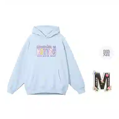 棉购 加绒加厚宽松高街时尚字母印花连帽设计卫衣 女款