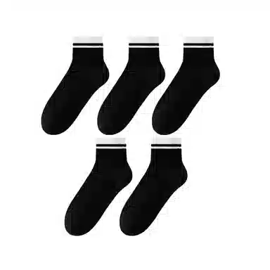 莫代尔 抗菌透气舒适简约条纹运动休闲百搭中筒袜 男款