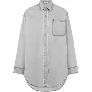 美洋 烟雾灰牛仔长绒棉衬衫 女款