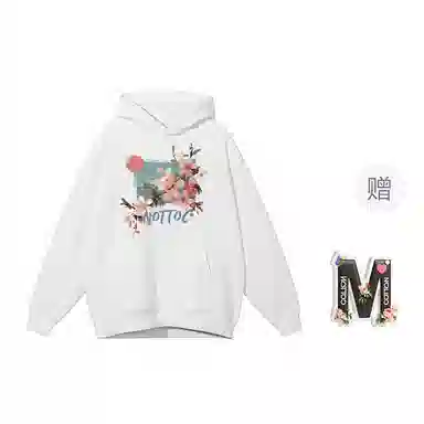 棉购 连帽加绒加厚百搭时尚个性韩版潮流休闲印花图案卫衣 女款