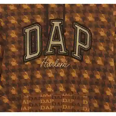 GAP x Dapper Dan Houndstooth Hoodie Brown