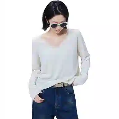 美洋 宽松休闲长袖羊绒衫 女款