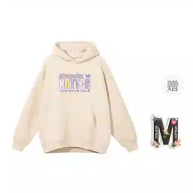 棉购 加绒加厚宽松高街时尚字母印花连帽设计卫衣 女款