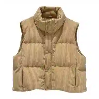 柏黛妃 加棉韩国纯色立领通勤马甲棉服 女款