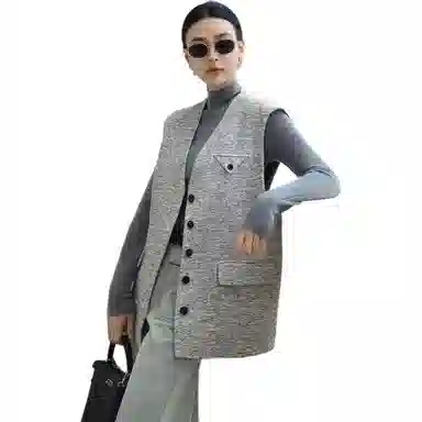 美洋 花灰小香编织马甲 女款