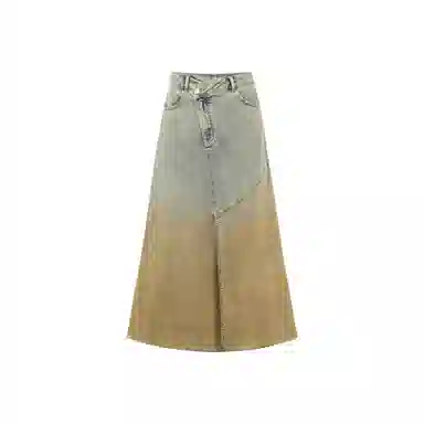 美洋 废土辣妹泥染牛仔长裙 女款