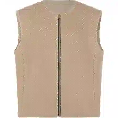 美洋 斜纹色织绵羊毛圆领马甲 女款