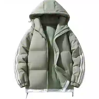 金盾 冬三条杠夹克面包服棉衣条纹运动加厚连帽棉服 男款