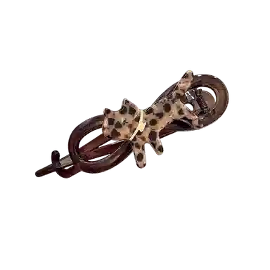 希铃 趣味猫咪豹纹可爱后脑勺 树脂 发夹 女款