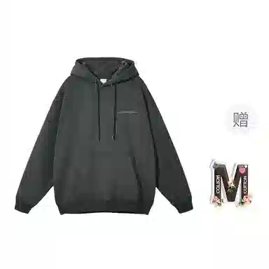 棉购 韩版简约印花连帽衫外套长袖加绒加厚休闲套头卫衣 女款