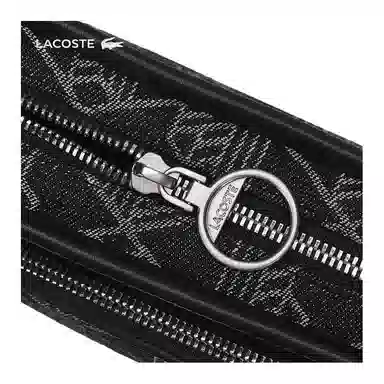 Lacoste Classic Logo Denim Shoulder Bag Black