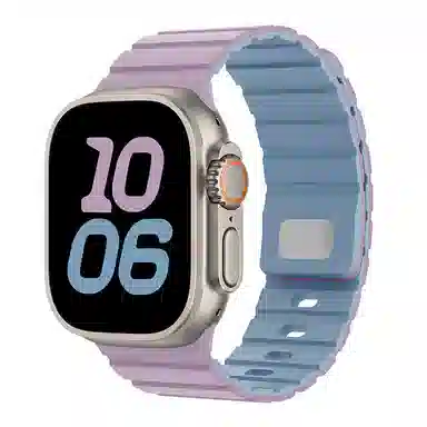 亿祈发 表带 苹果适用 硅胶材质 磁吸双色硅胶表带男女通用